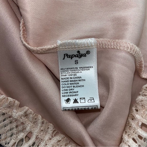 Papaya champagne lace bodycon mini dress size Small - Picture 8 of 8